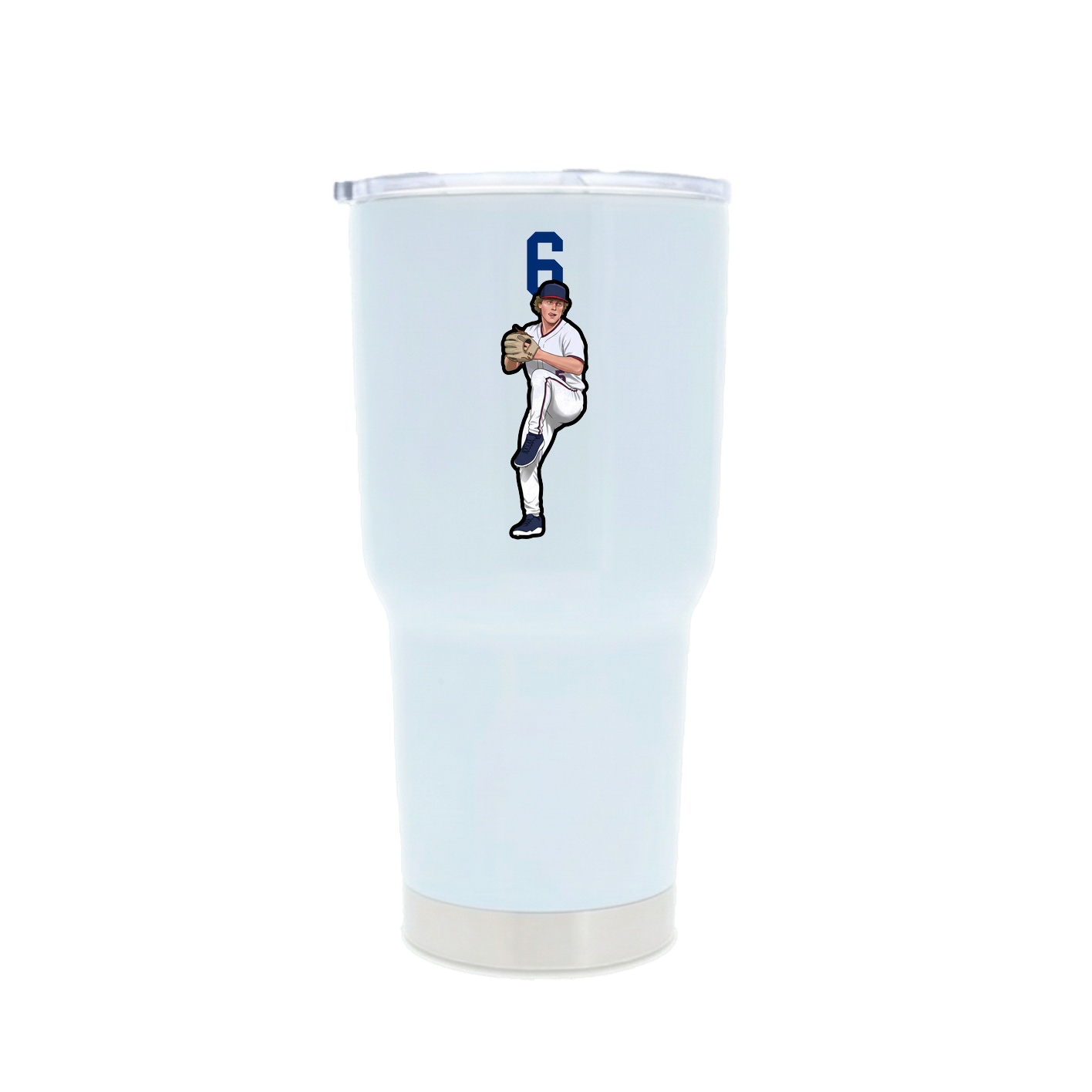 30oz Stainless Steel Tumbler — Number Top in White