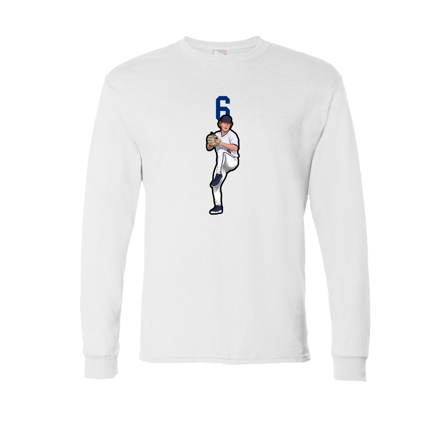 Long Sleeve Tee — Number Top in White