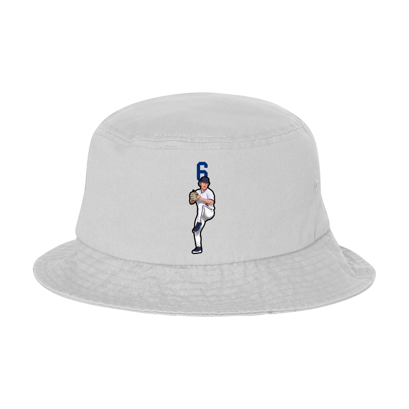 Bucket Cap — Number Top in White