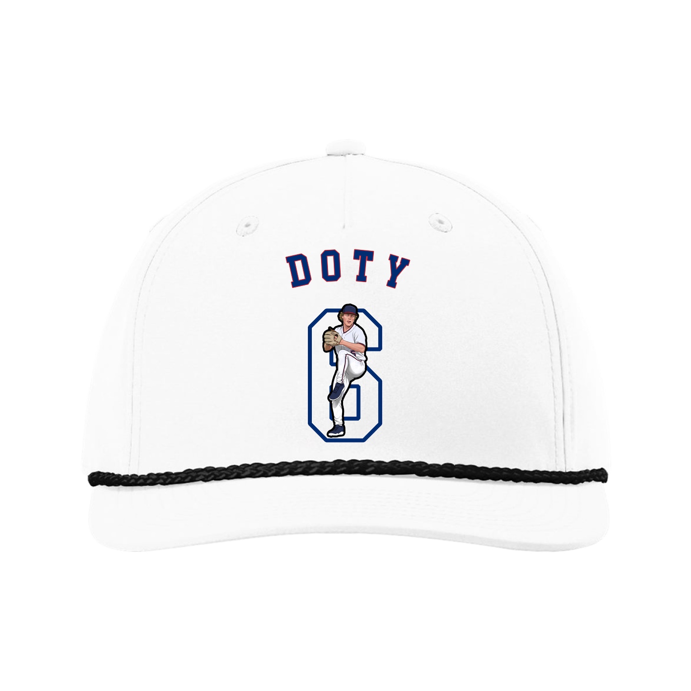 Five-Panel Classic Rope Cap — Shirsey Arch in White