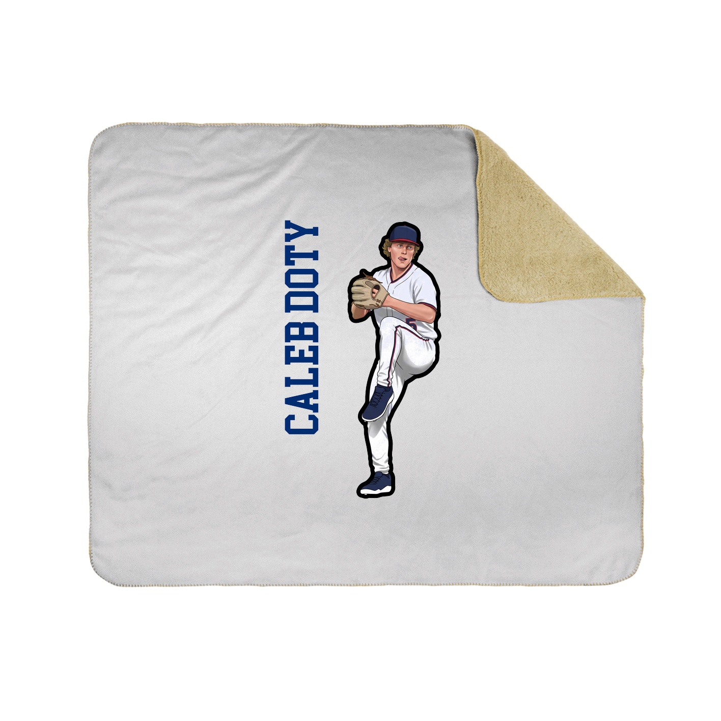 Throw Blanket — Name Vertical in White