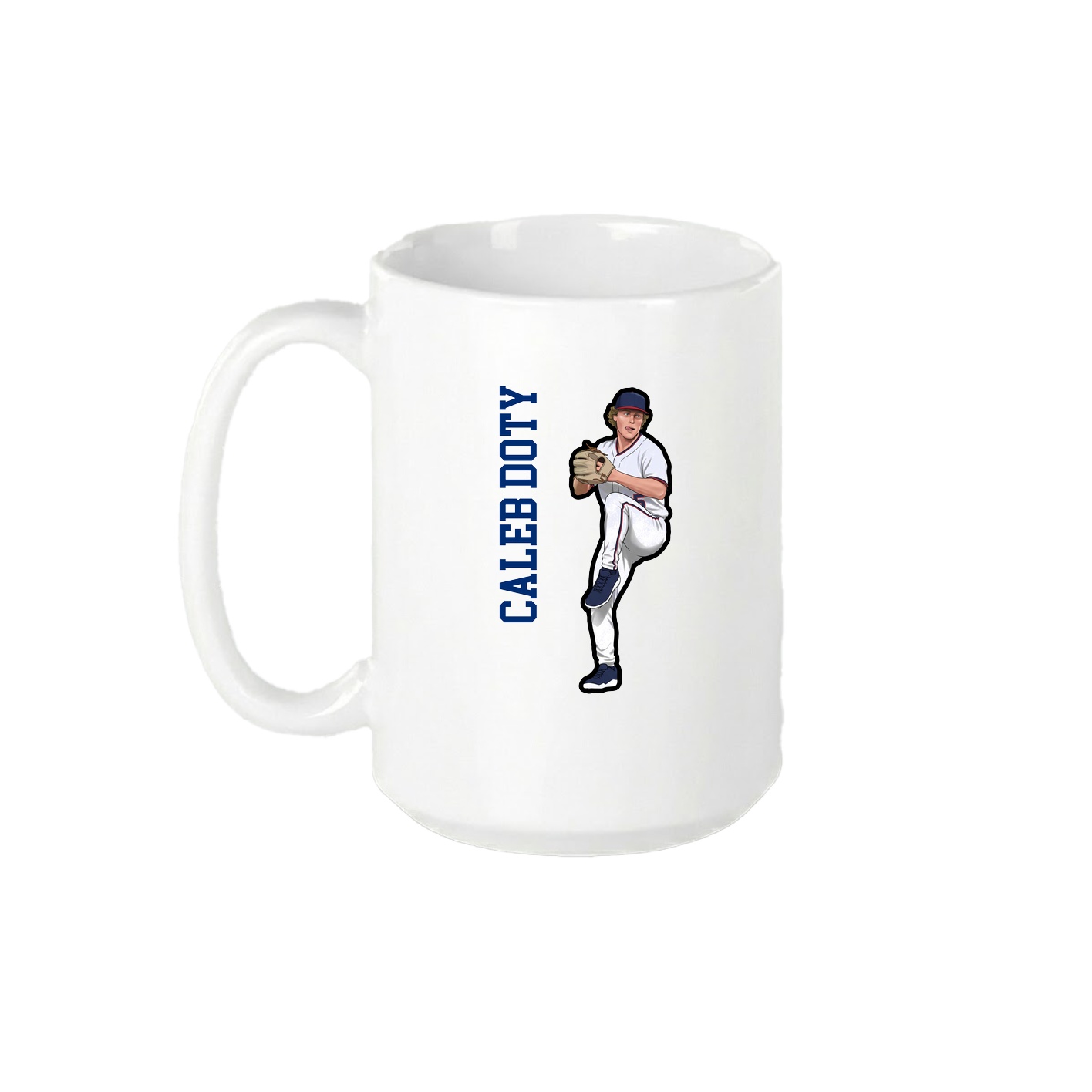 15oz Coffee Mug — Name Vertical in White