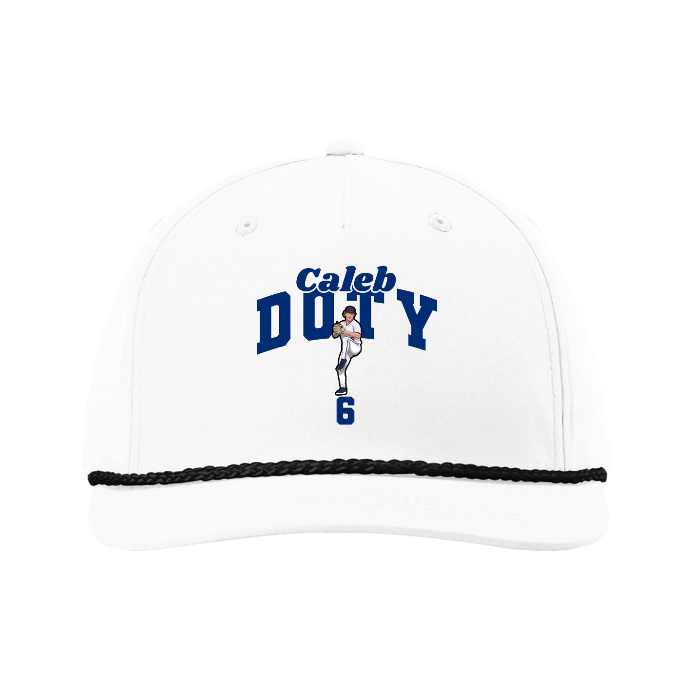 Five-Panel Classic Rope Cap — Signature Arch in White