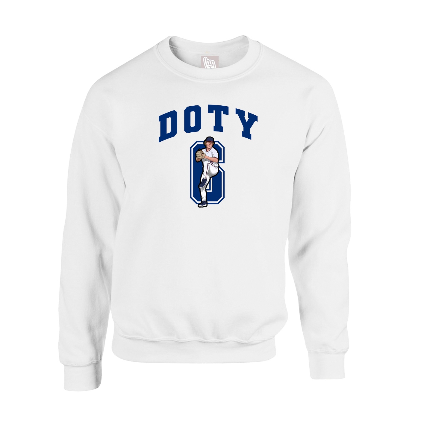 Fleece Crew — Number in White
