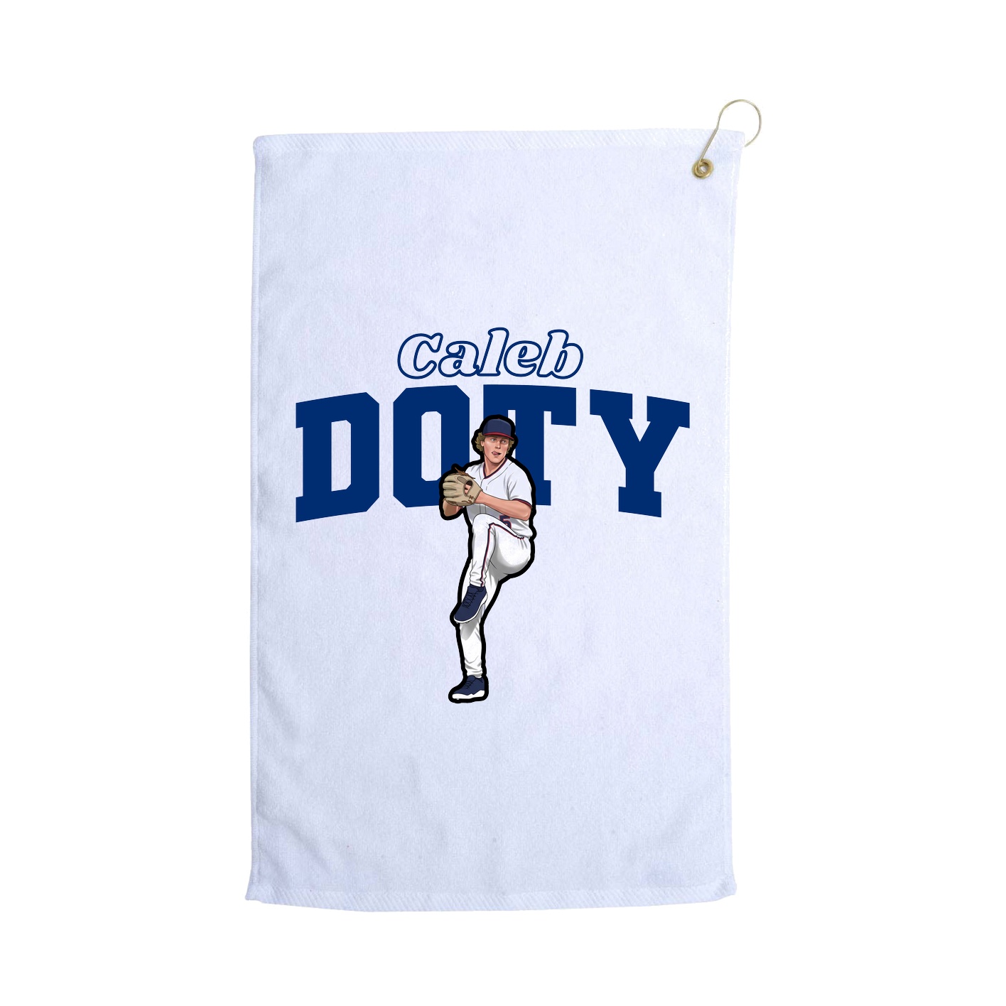 Golf Towel — Name Arch in White