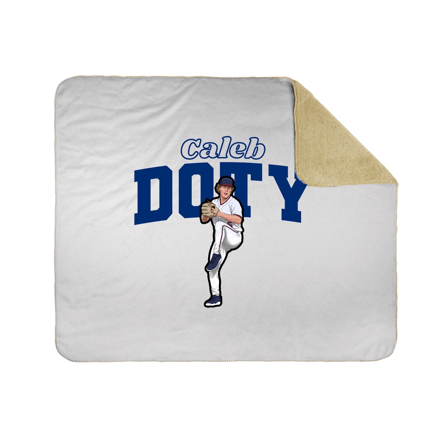 Throw Blanket — Name Arch in White