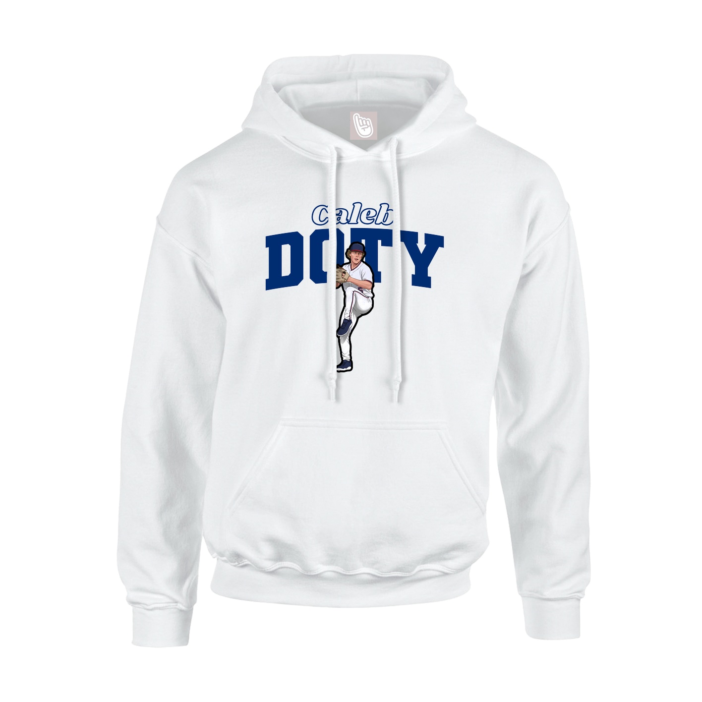Youth Hoodie — Name Arch in White