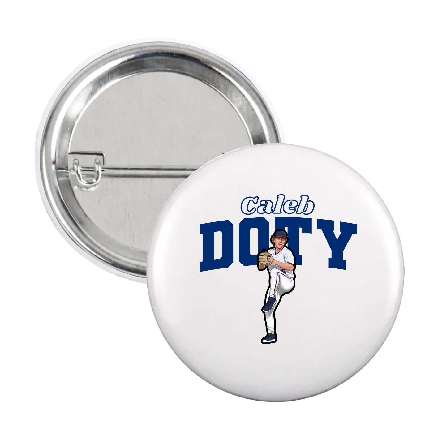 Game Day Button — Name Arch in White