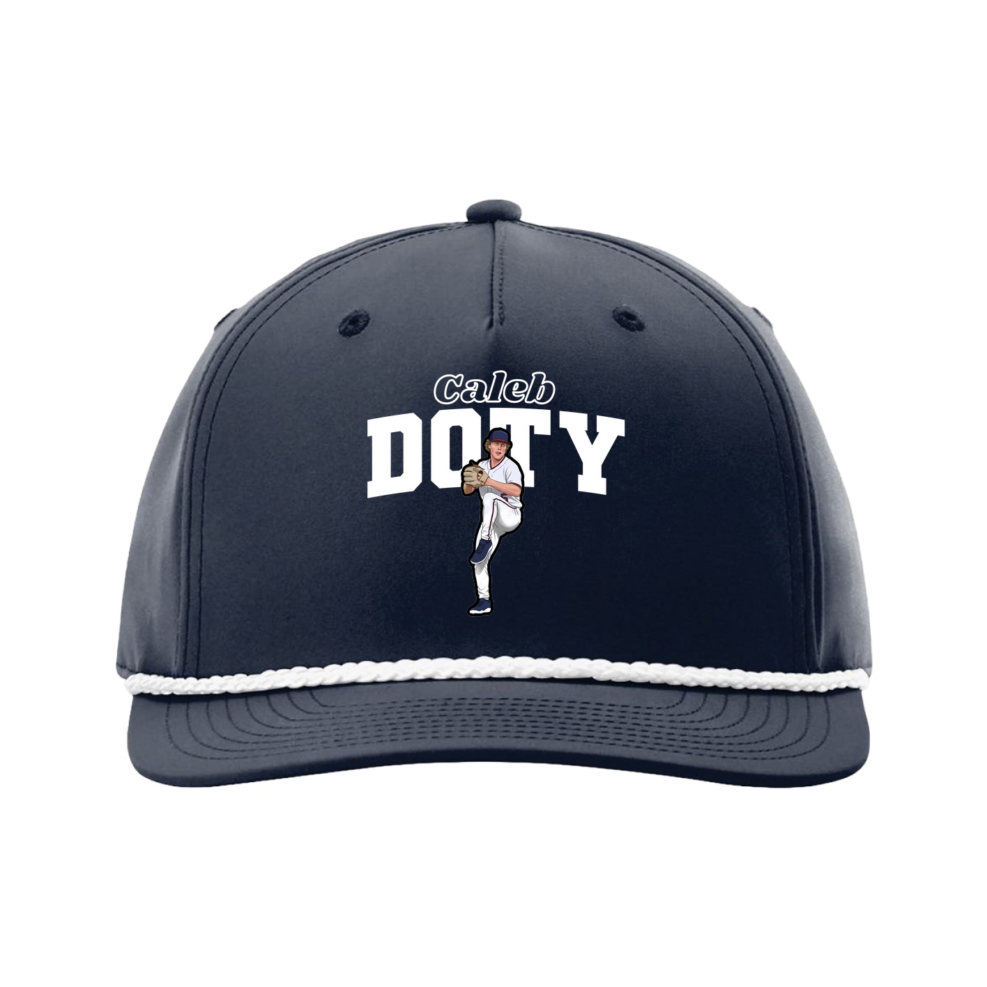 Five-Panel Classic Rope Cap — Name Arch in Navy