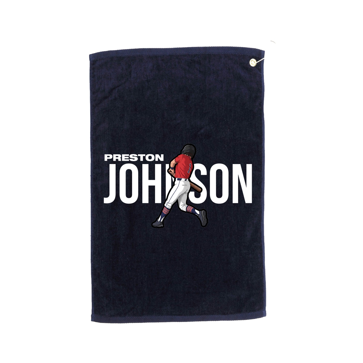 Golf Towel — Player Name in Navy