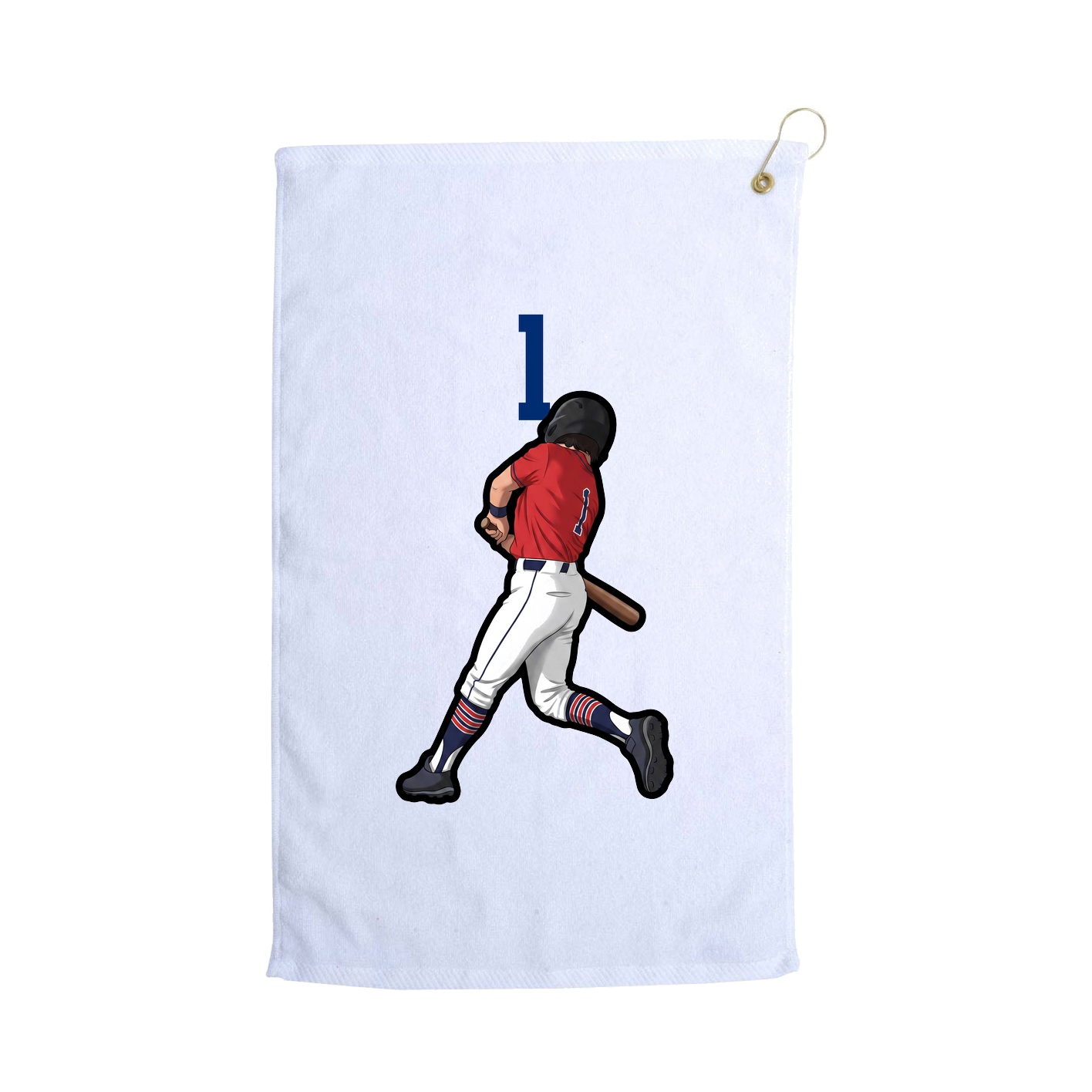 Golf Towel — Number Top in White