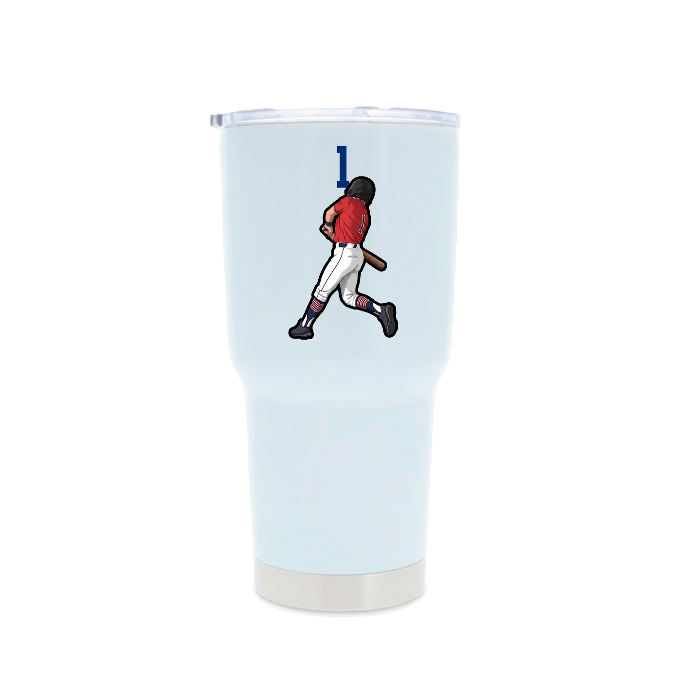 30oz Stainless Steel Tumbler — Number Top in White