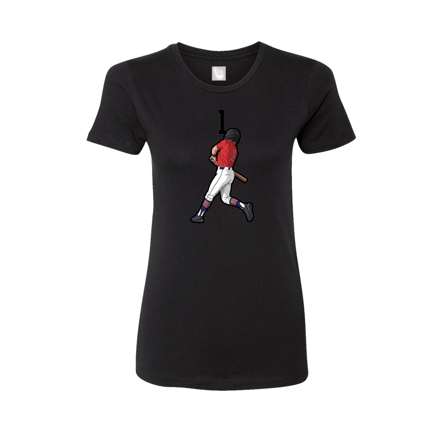 Fitted Women's Tee — Number Top in Black