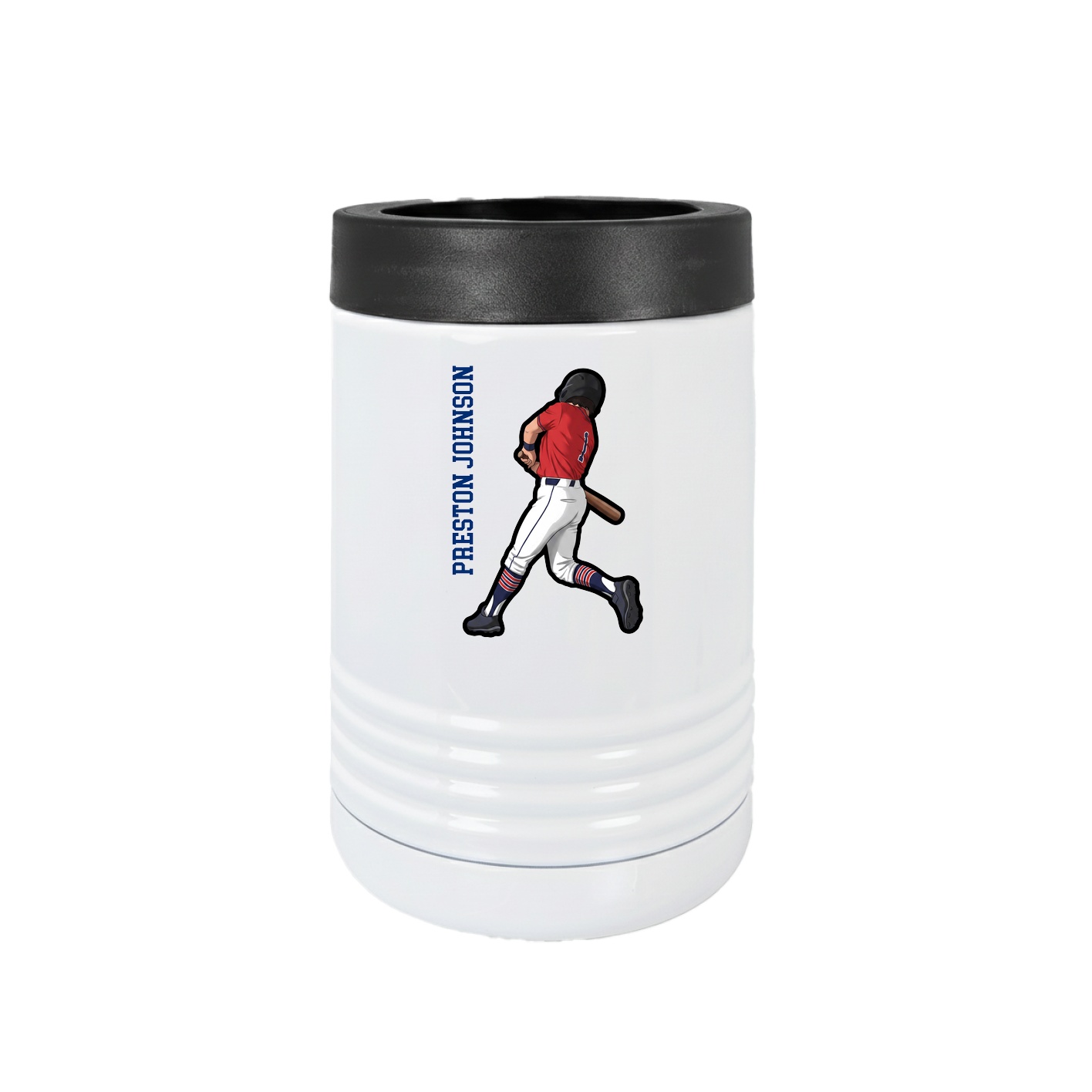 Beverage Holder — Name Vertical in White