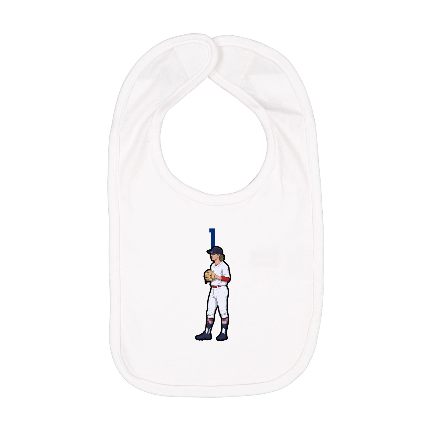 Infant Bib — Number Top in White