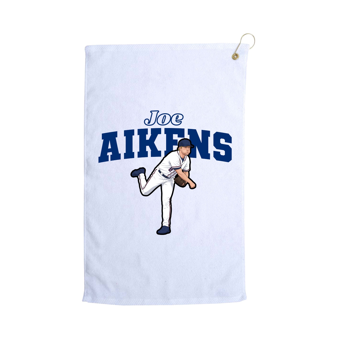Golf Towel — Name Arch in White