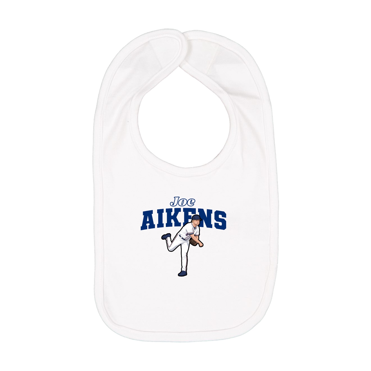 Infant Bib — Name Arch in White