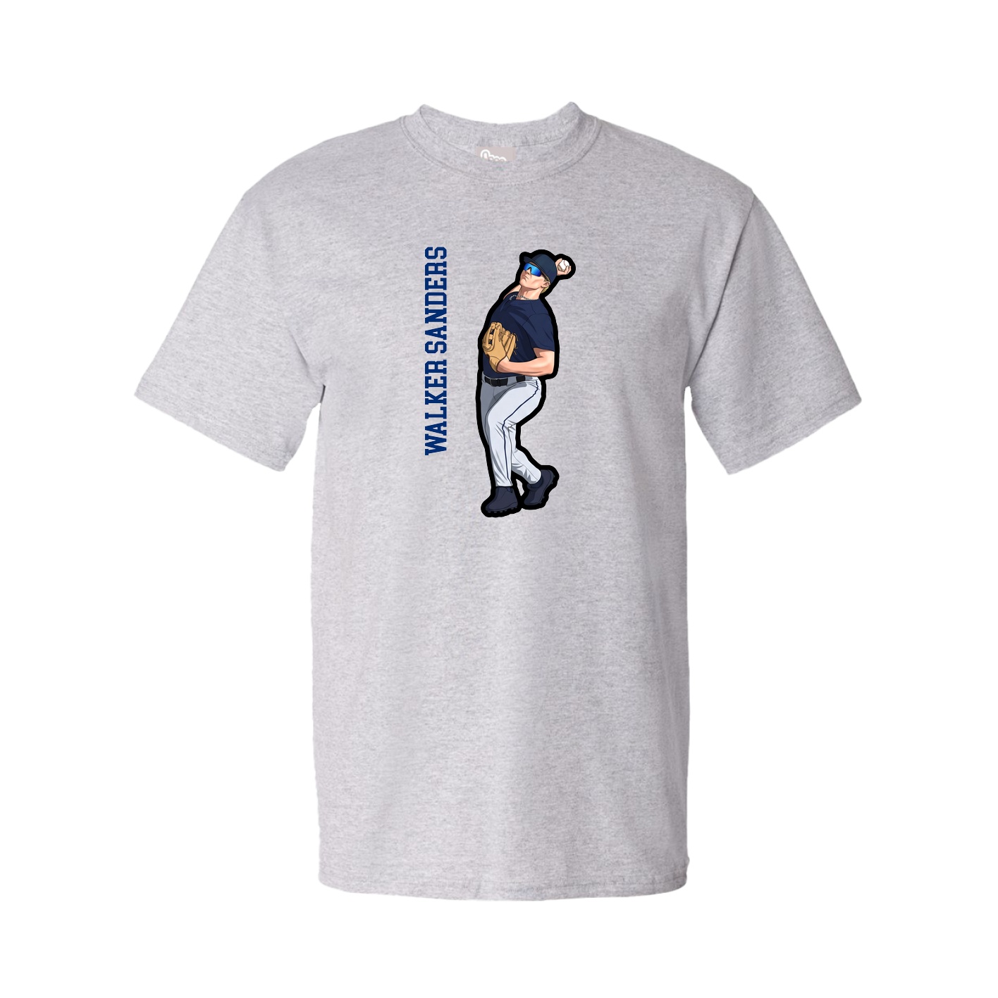 Tee — Name Vertical in Grey