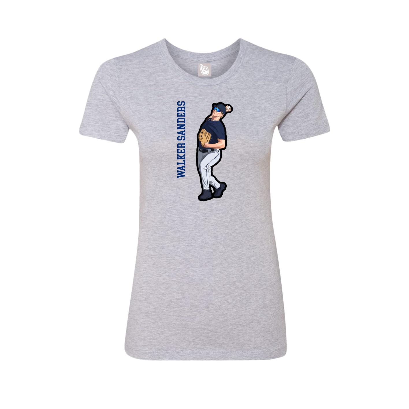 Womens Tee — Name Vertical in Grey