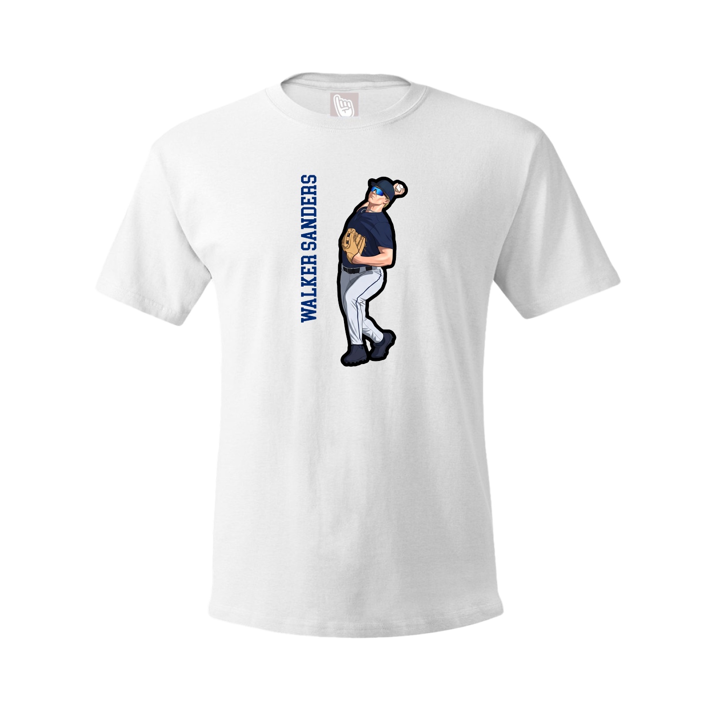 Youth Tee — Name Vertical in White