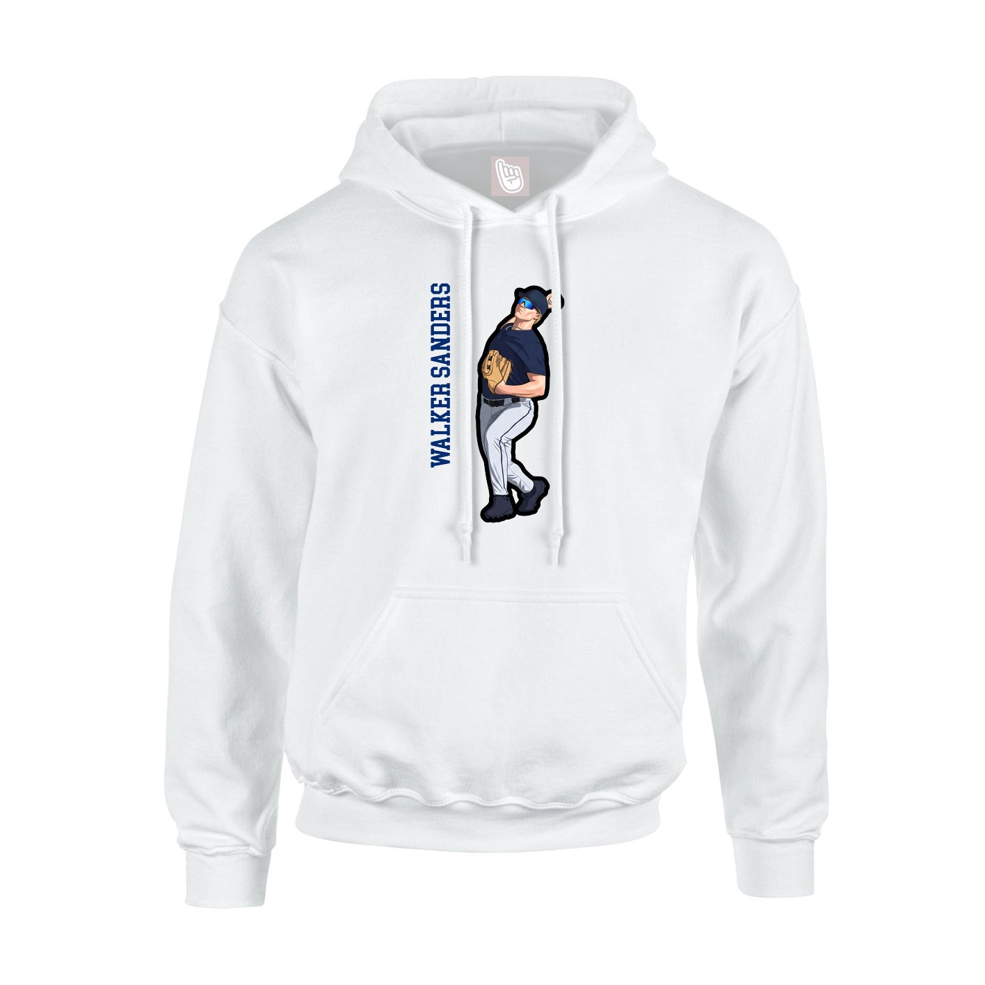 Youth Hoodie — Name Vertical in White