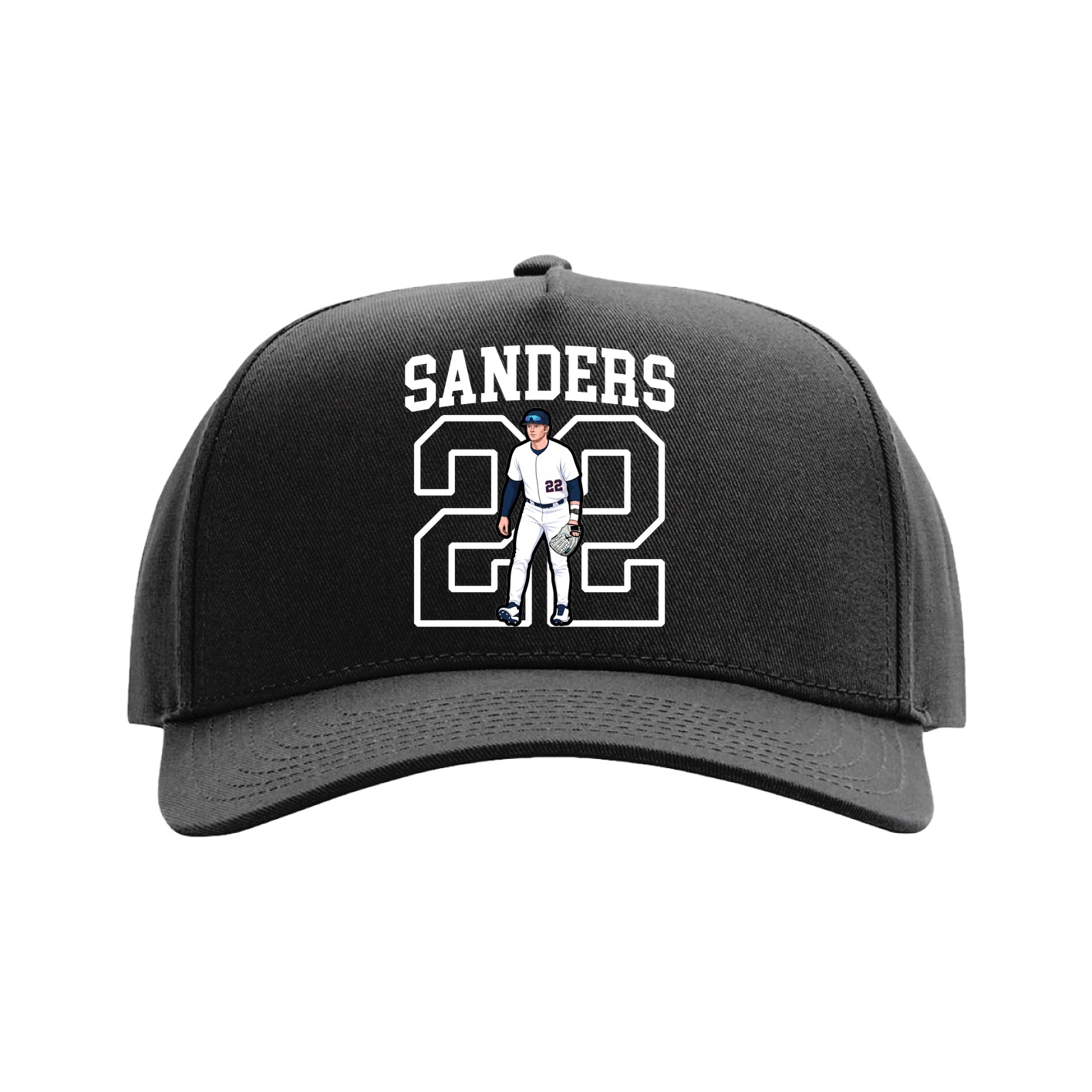 Full Fabric Five-Panel Champ Cap — Shirsey in Black