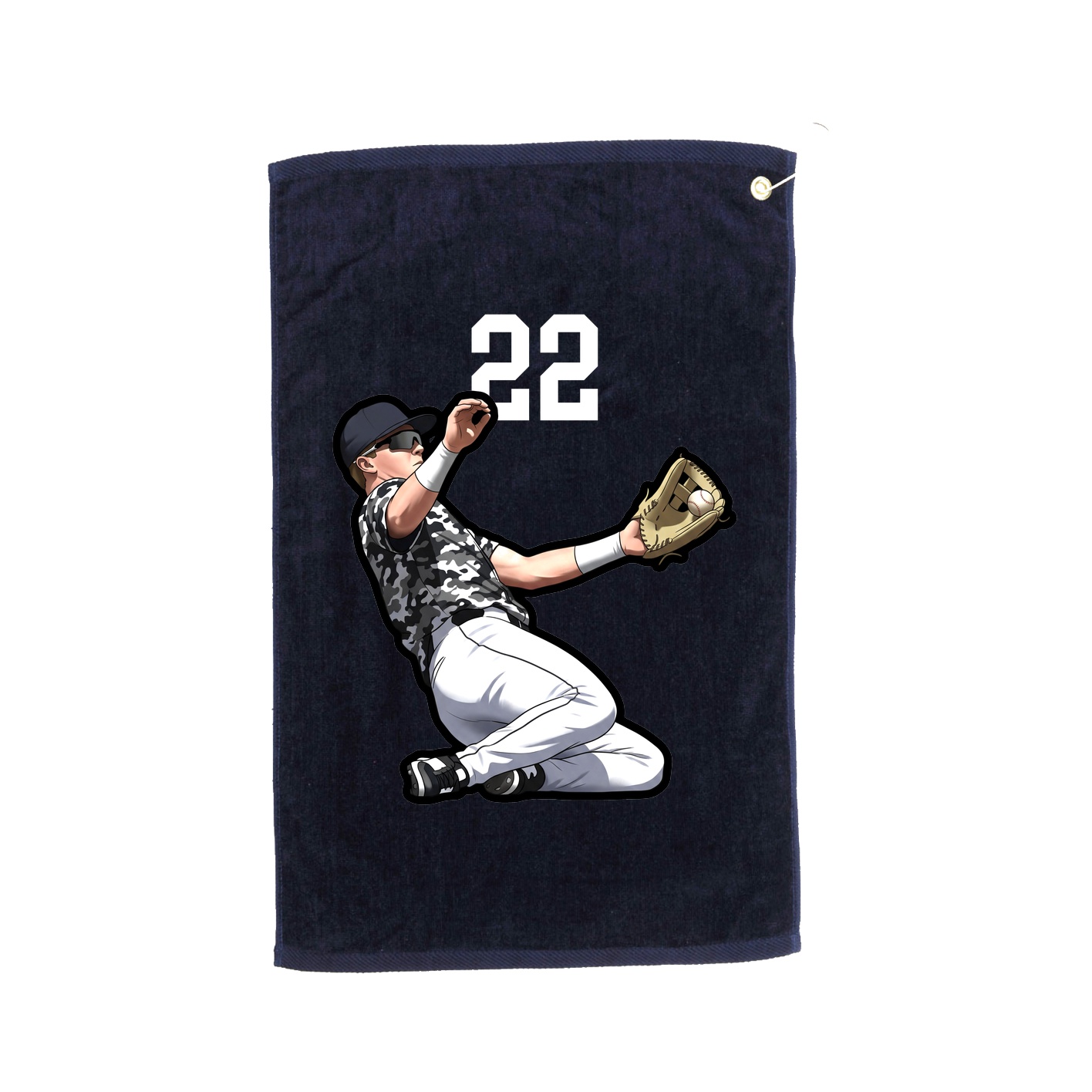 Golf Towel — Number Top in Navy