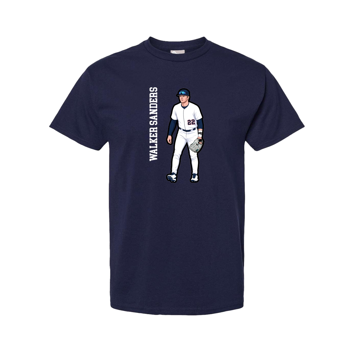 Tee — Name Vertical in Navy