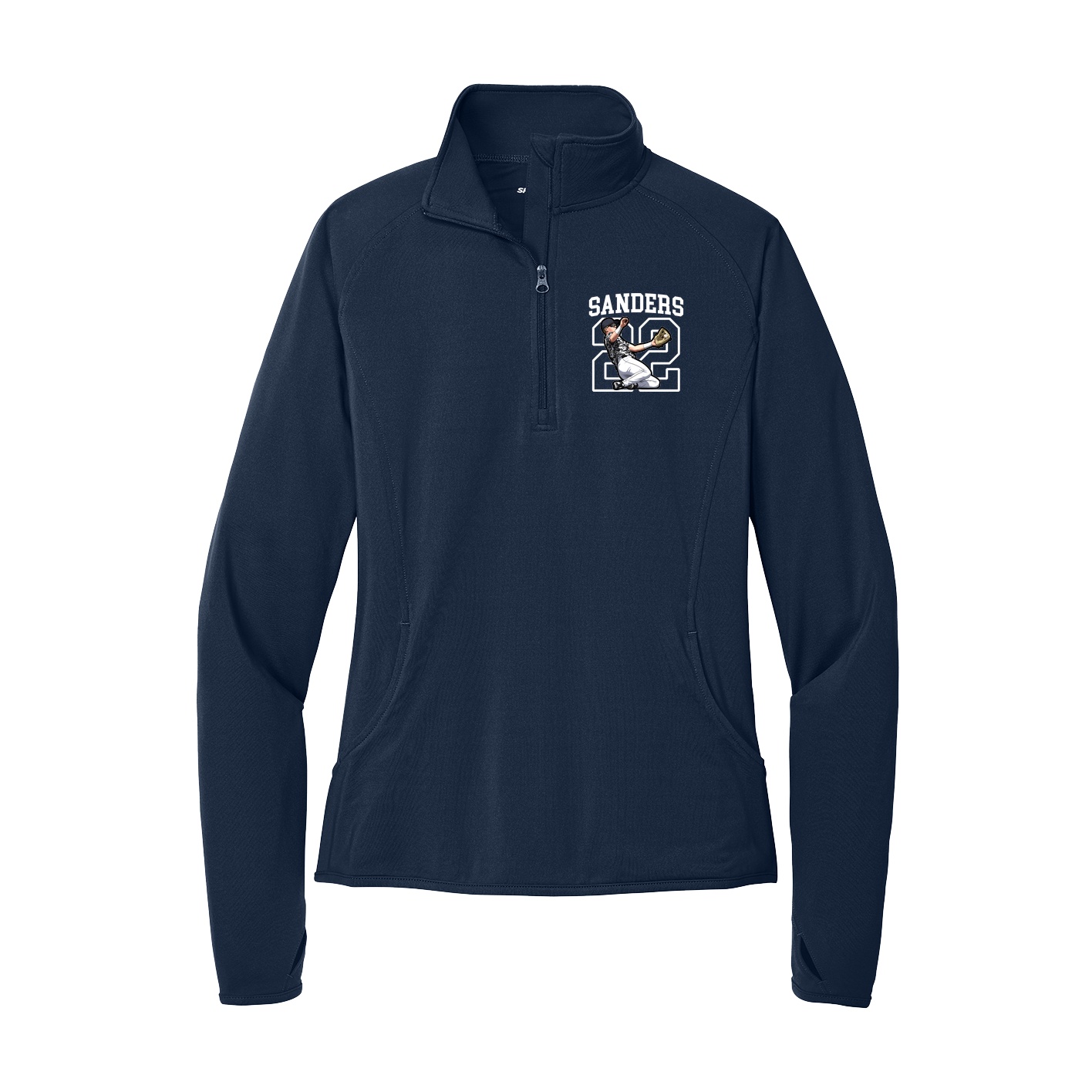 Women's Q-Zip Pullover — Shirsey in Navy