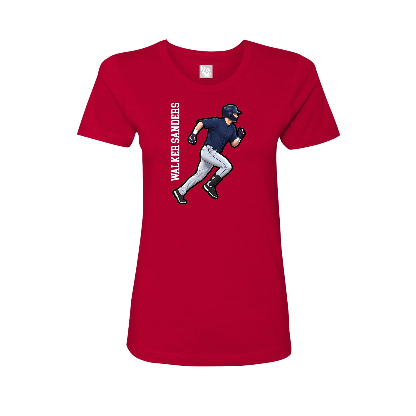 Womens Tee — Name Vertical in Red