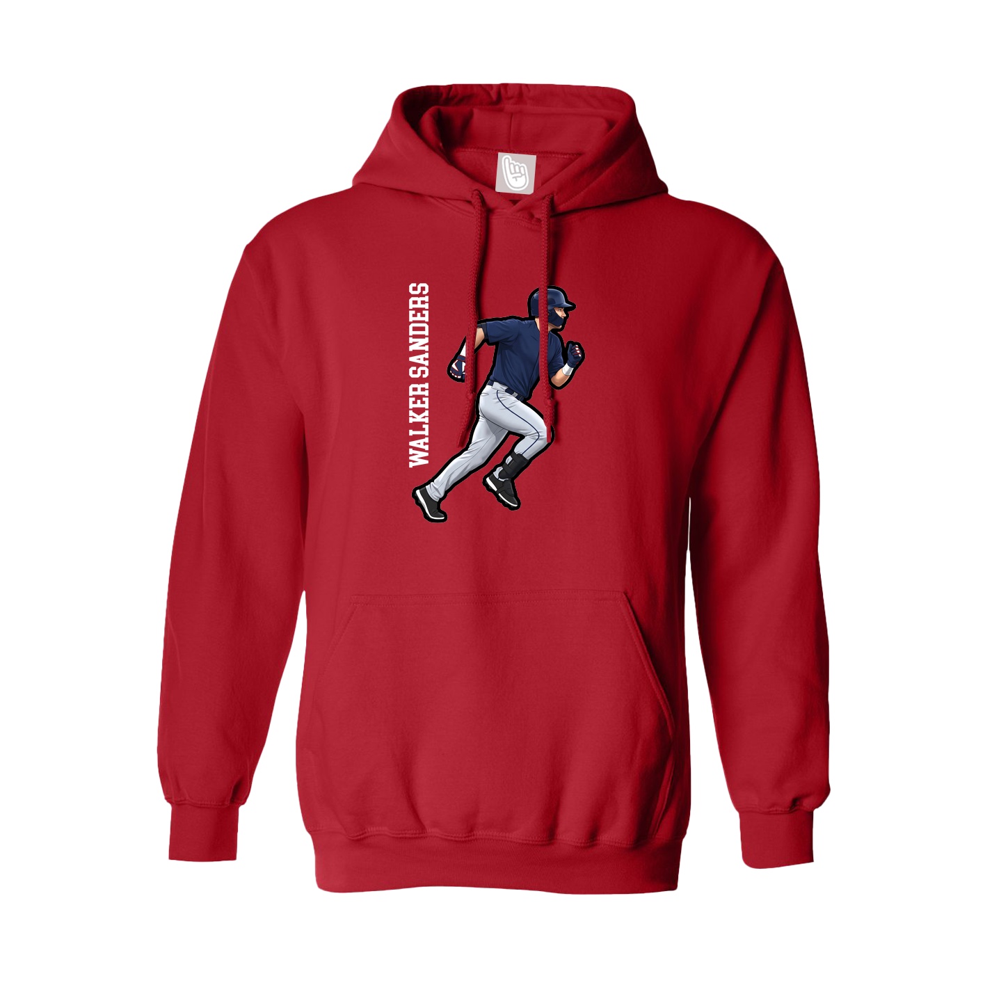 Youth Hoodie — Name Vertical in Red