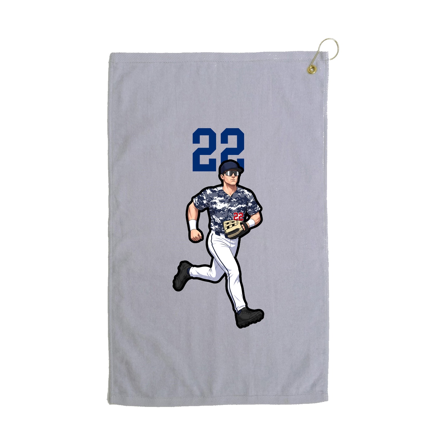 Golf Towel — Number Top in Grey