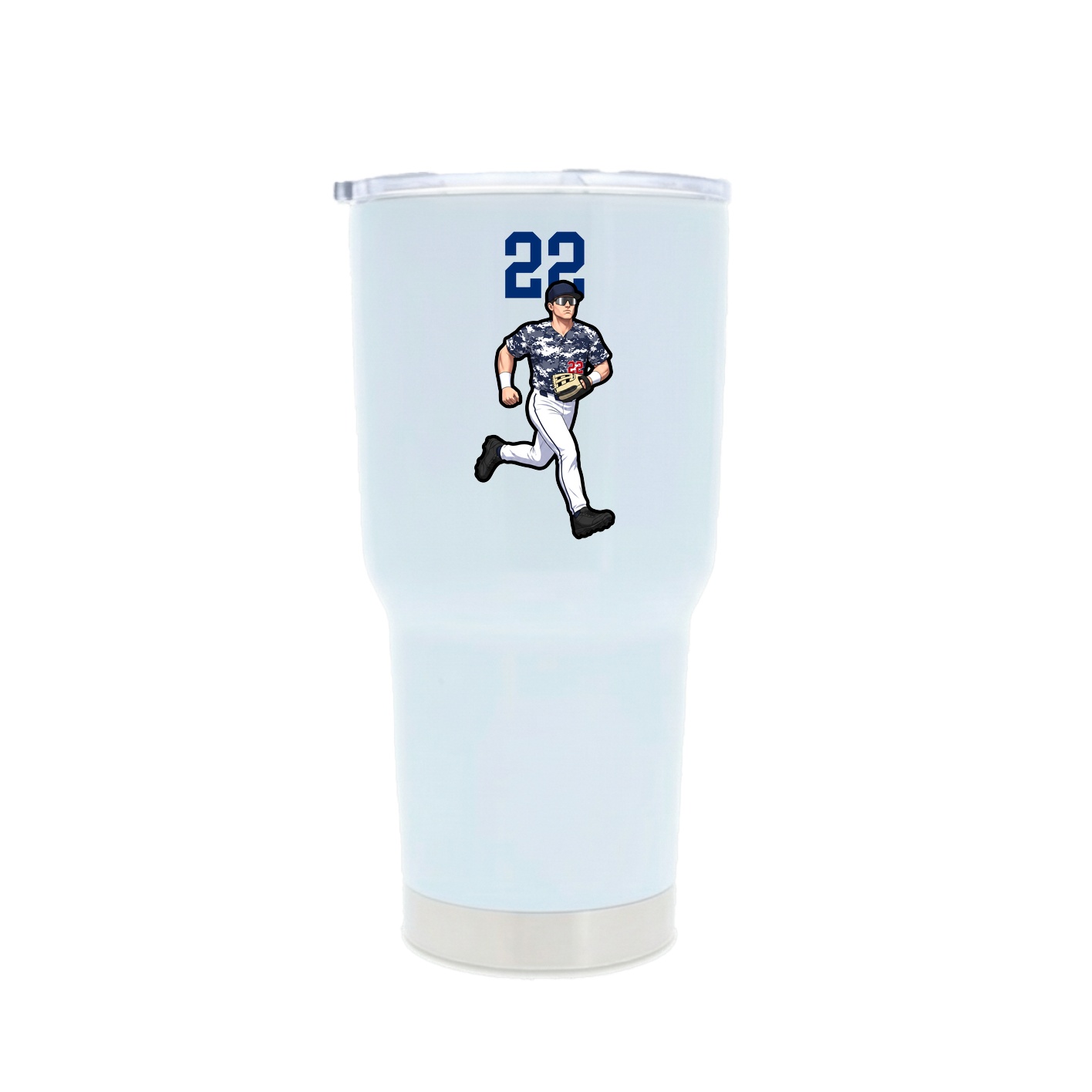 30oz Stainless Steel Tumbler — Number Top in White