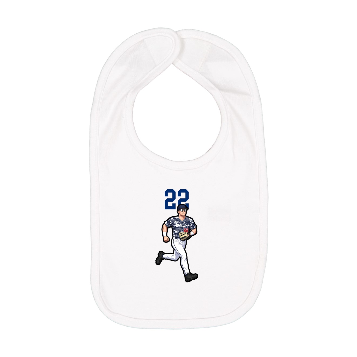 Infant Bib — Number Top in White