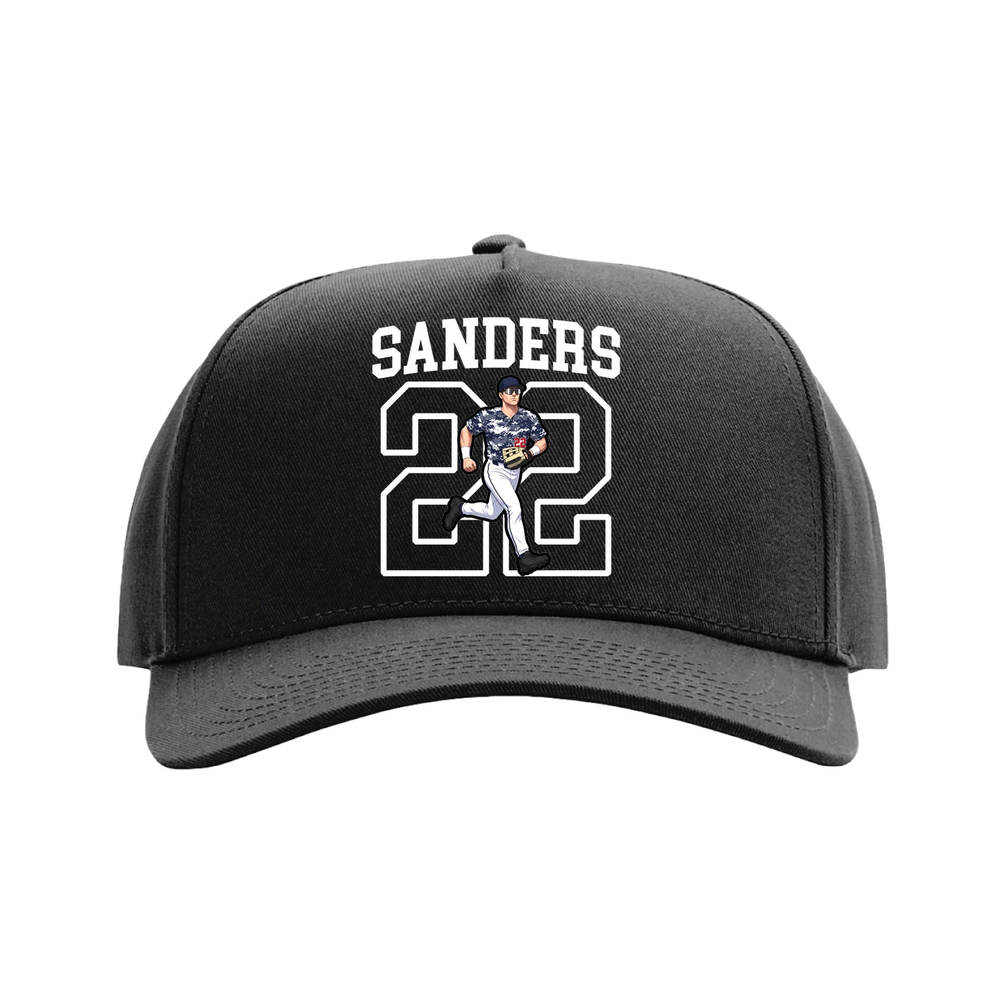 Full Fabric Five-Panel Champ Cap — Shirsey in Black