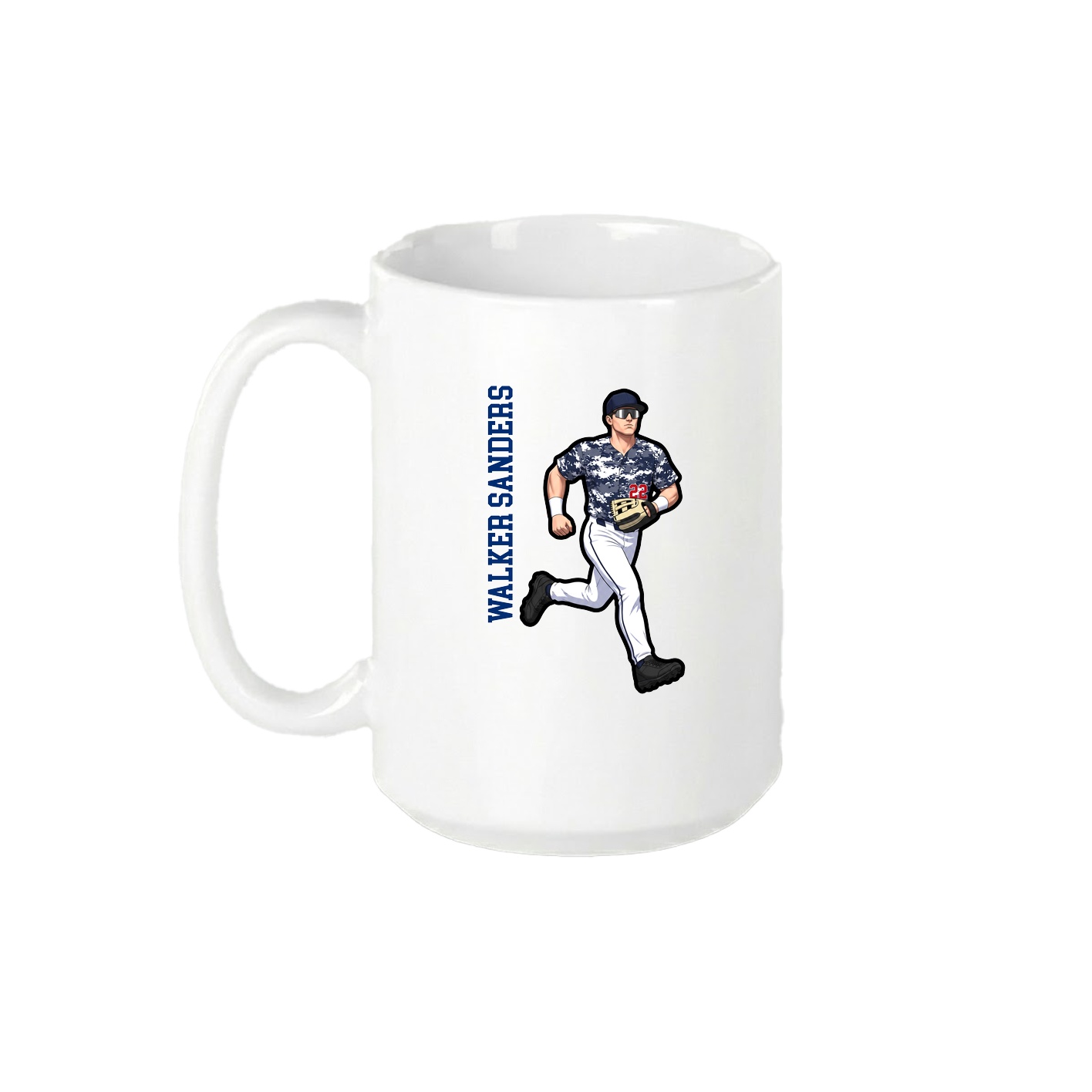 15oz Coffee Mug — Name Vertical in White
