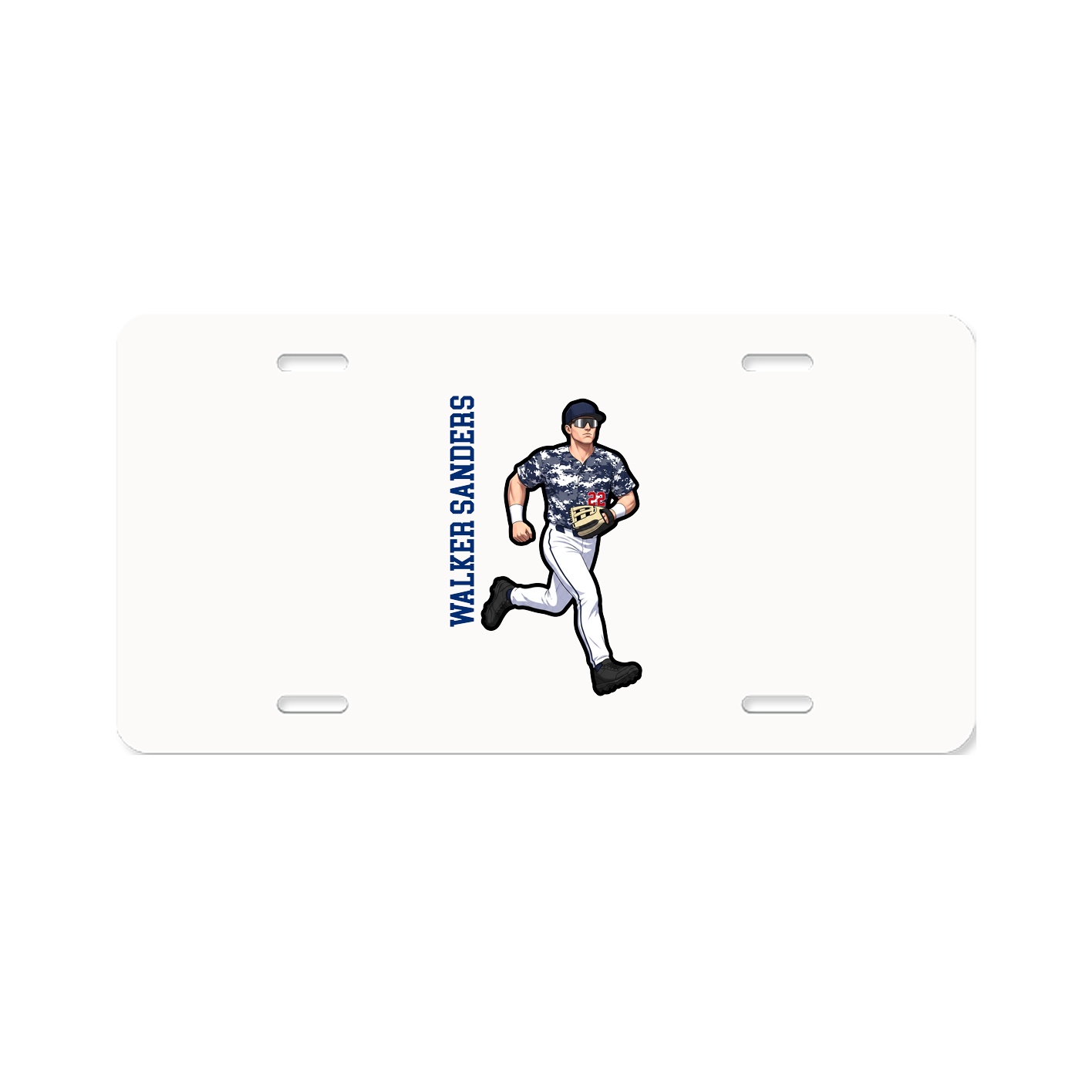 License Plate — Name Vertical in Classic