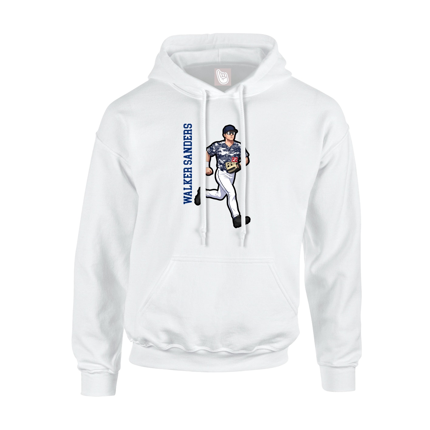 Hoodie — Name Vertical in White