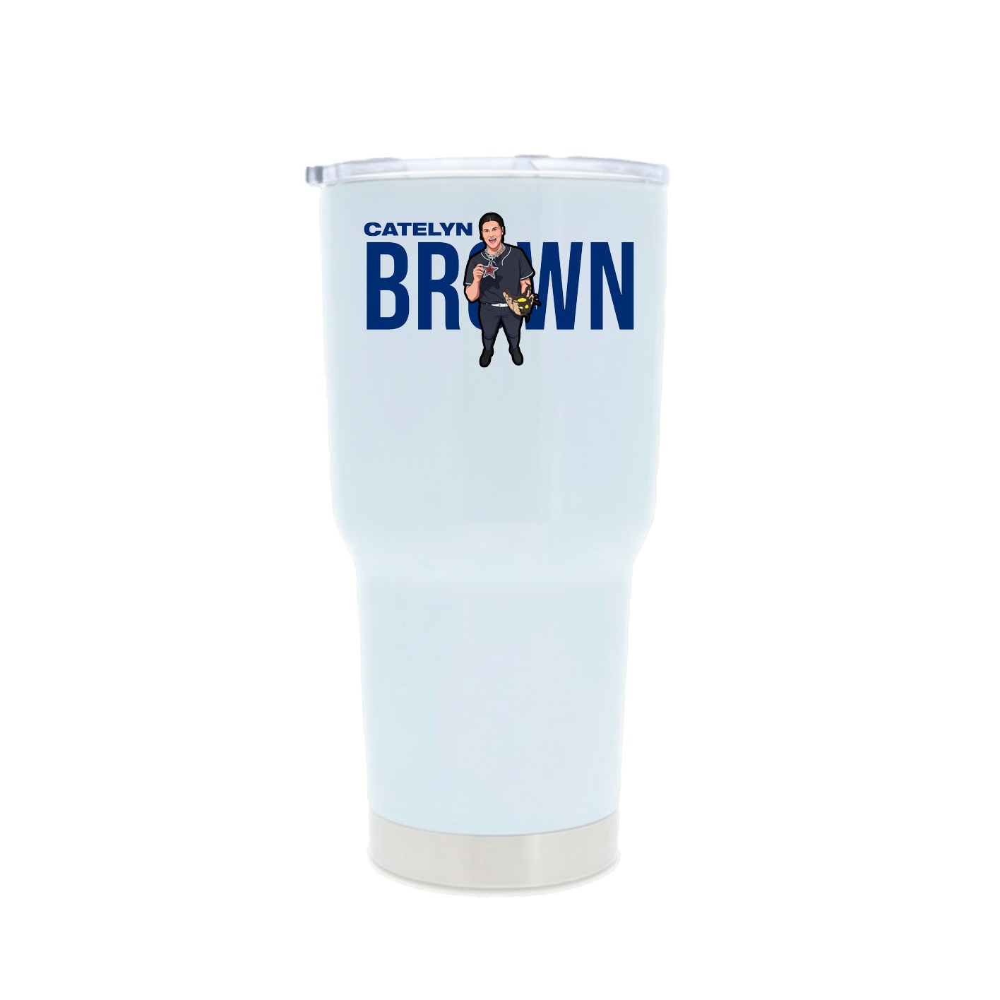30oz Stainless Steel Tumbler — Player Name in White