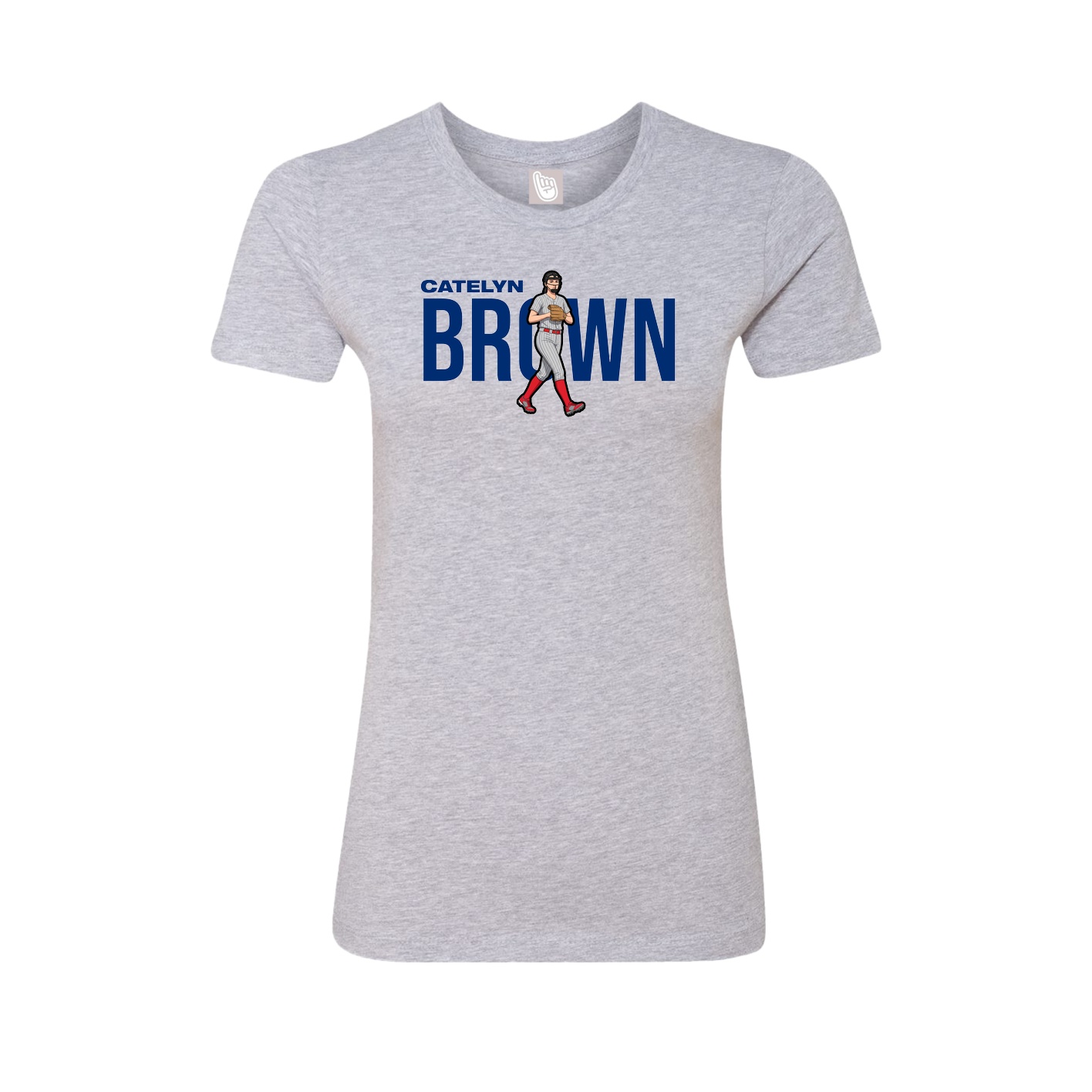 Fitted Women's Tee — Player Name in Grey