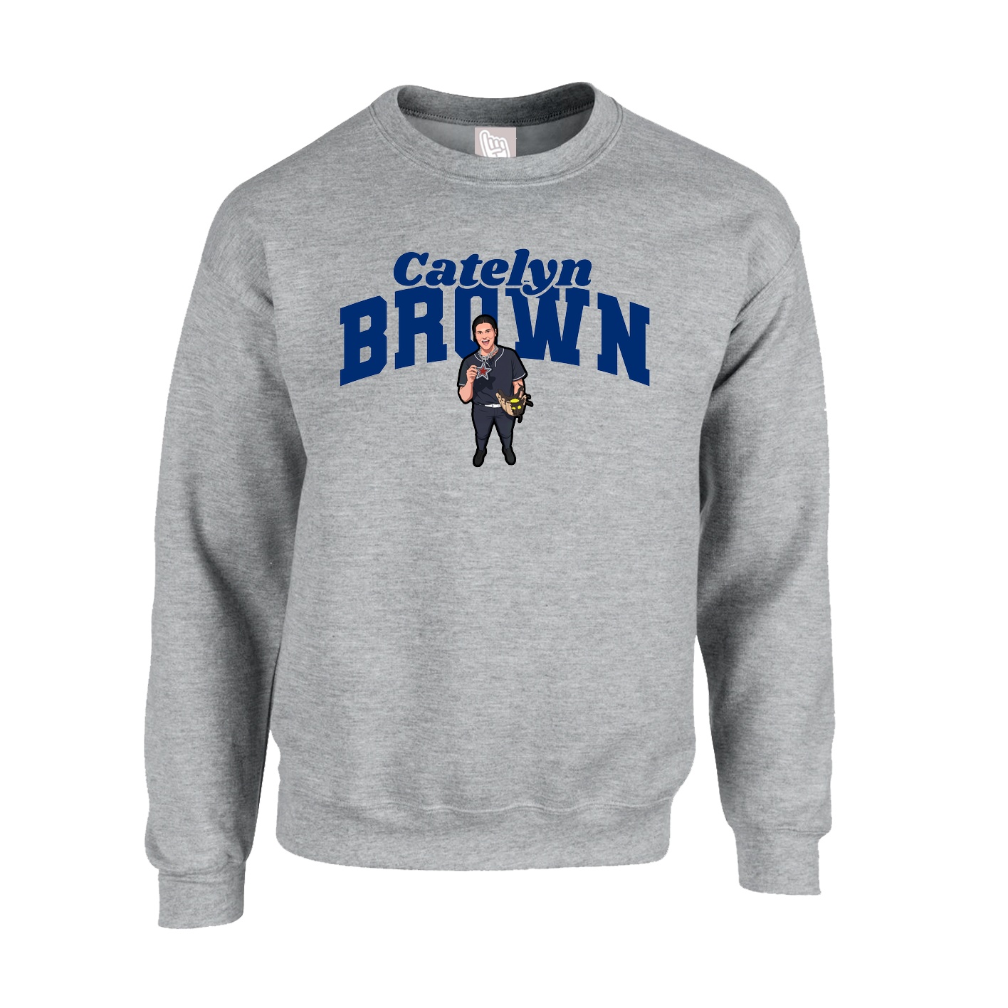 Fleece Crew — Signature Arch in Grey