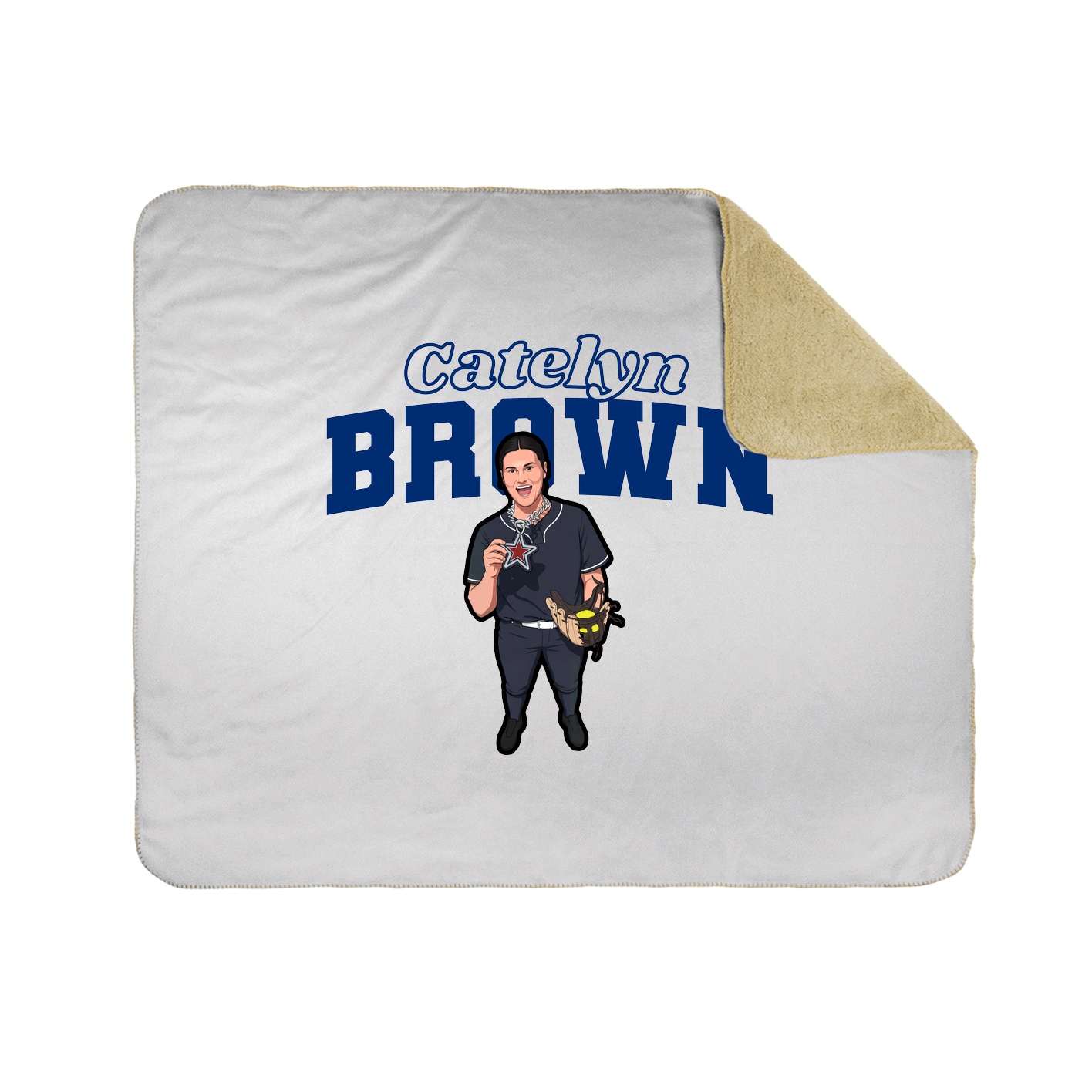 Throw Blanket — Name Arch in White