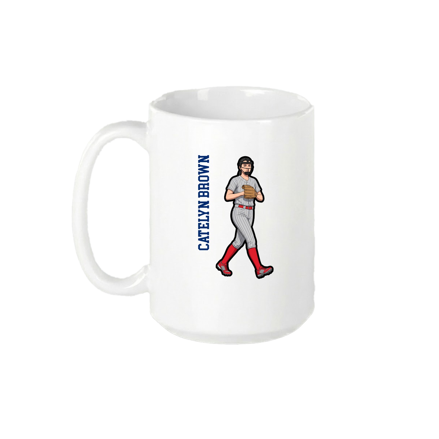 15oz Coffee Mug — Name Vertical in White
