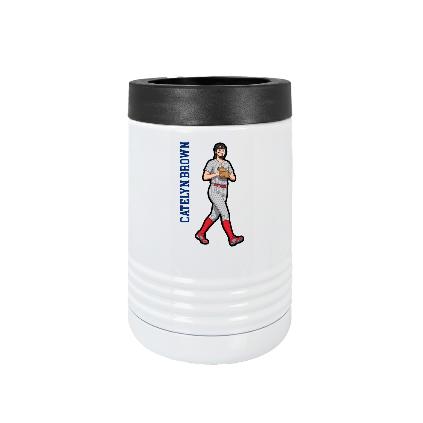 Beverage Holder — Name Vertical in White