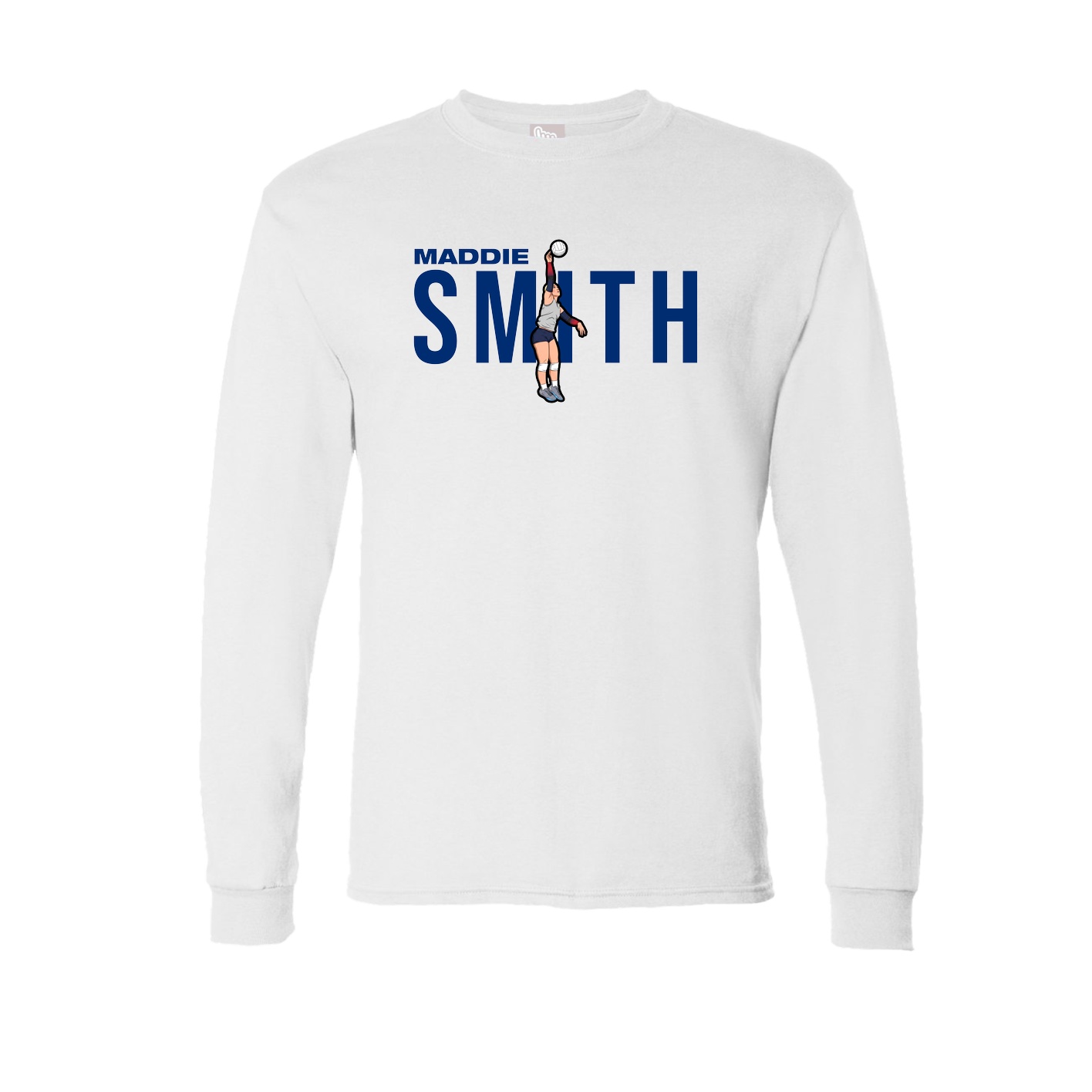 Long Sleeve Tee — Player Name in White