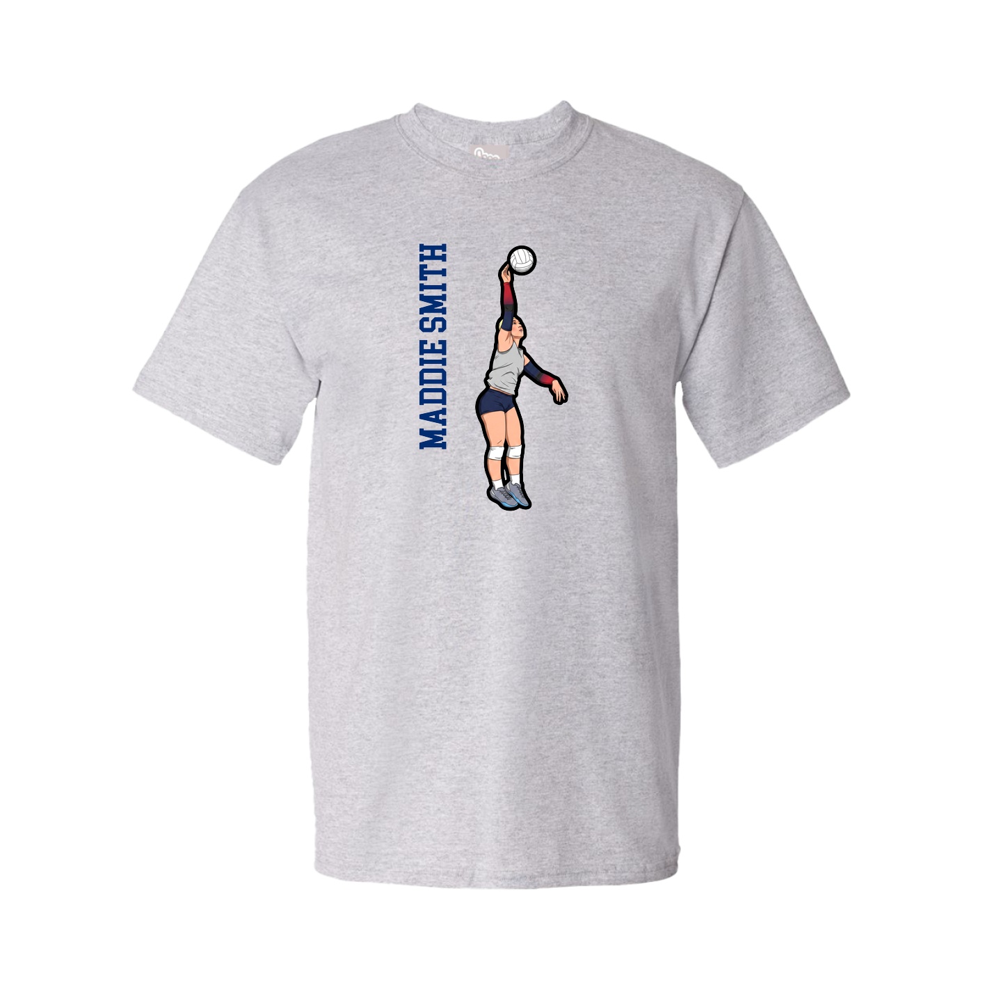 Youth Tee — Name Vertical in Grey