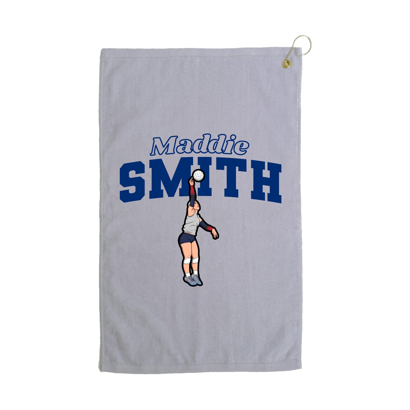 Golf Towel — Name Arch in Grey