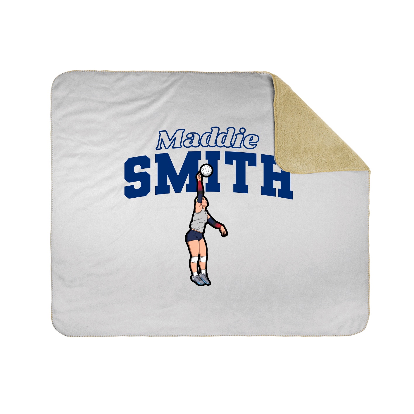 Throw Blanket — Name Arch in White