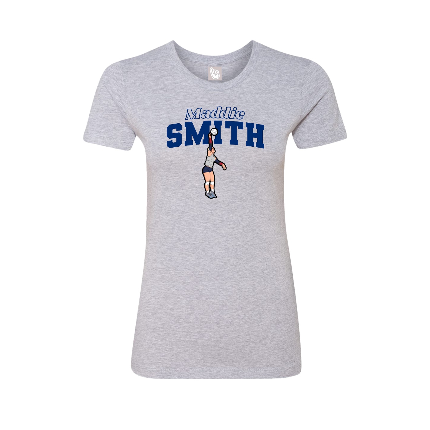 Fitted Women's Tee — Name Arch in Grey