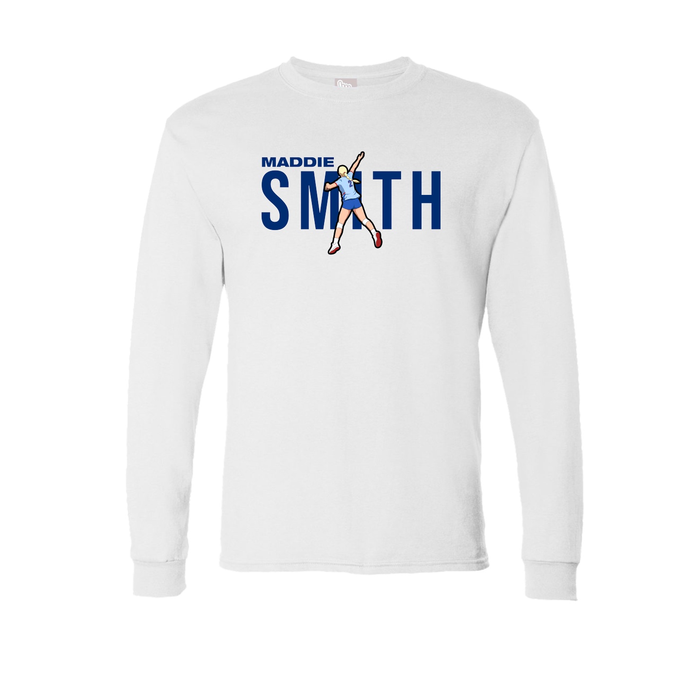 Long Sleeve Tee — Player Name in White